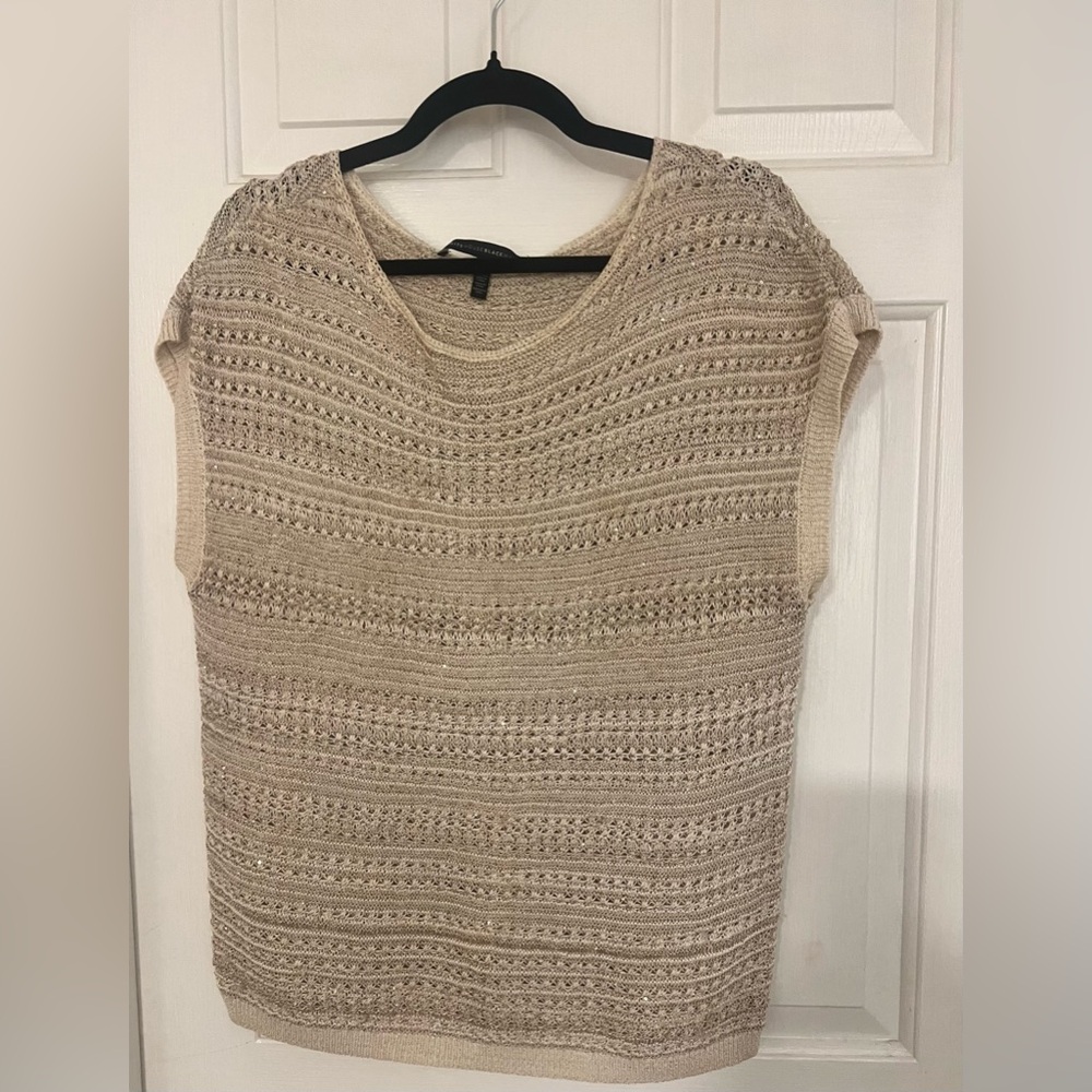White House Black Market Cream Knit Sweater